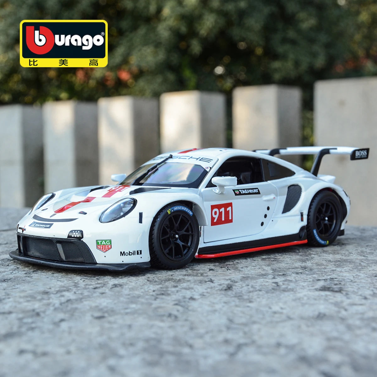 1:24 Die Cast Porsche 911 RSR racing edition die casting alloy car model Art Deco Collection Toy tools gift factory Bburago