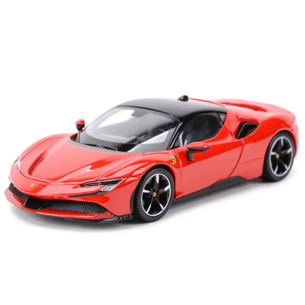 1:24 Die Cast Bburago Ferrari SF90 Stradale Black Sports Car Static Vehicles Collectible Model Car Toys
