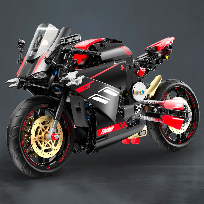 1:8 DIY Bricks High-Speed Racing Motorcycle Building Blocks Set  Model Kit for Kids Adults STEM Educational Toys Gifts 426pcs
