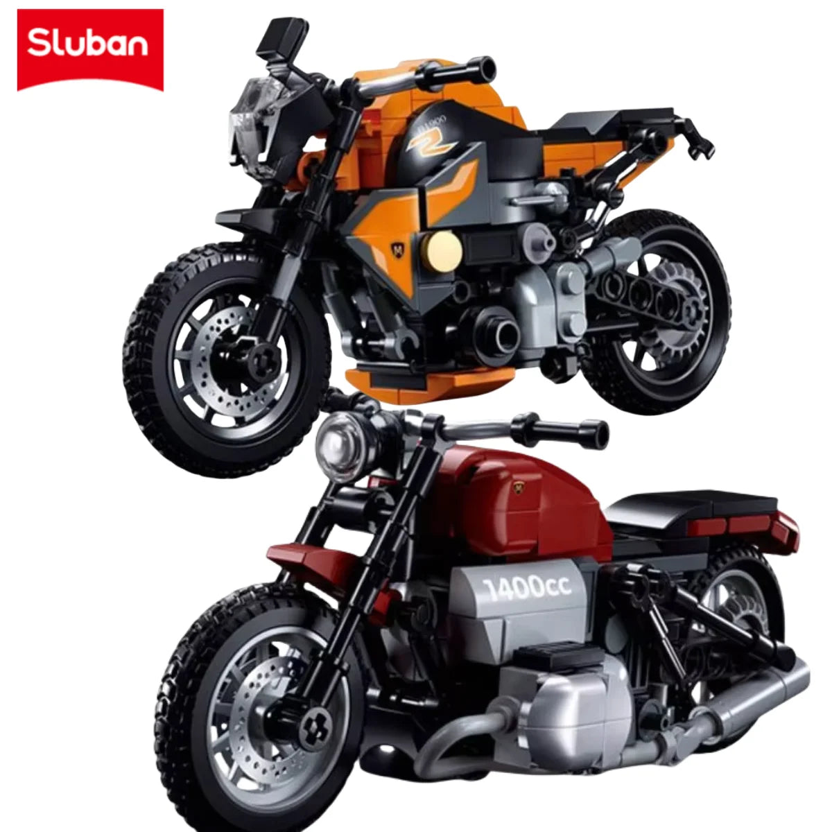 Bricks Sluban Motorcycle Building Blocks - Educational Toy with Stable Base Locomotive Model Cool Shape Ornaments for Children