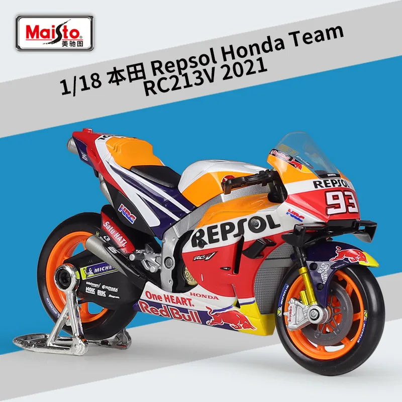 1:18 Repsol Honda Team Rc213v 2021 #93 #44 Marc Marquez Moto Gp Racing Casting Alloy Motorcycle Model Collection Gift Toy Maisto