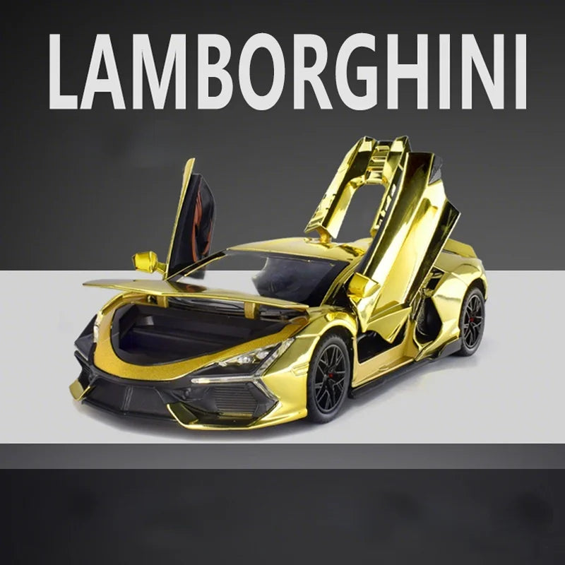 1:24 Diecasts Lamborghini Revuelto Electroplate Alloy Model Car Toy Metal Casting Sound and Light Car Toys For Children Vehicle