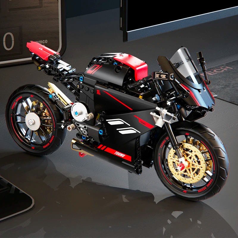 1:8 DIY Bricks High-Speed Racing Motorcycle Building Blocks Set  Model Kit for Kids Adults STEM Educational Toys Gifts 426pcs