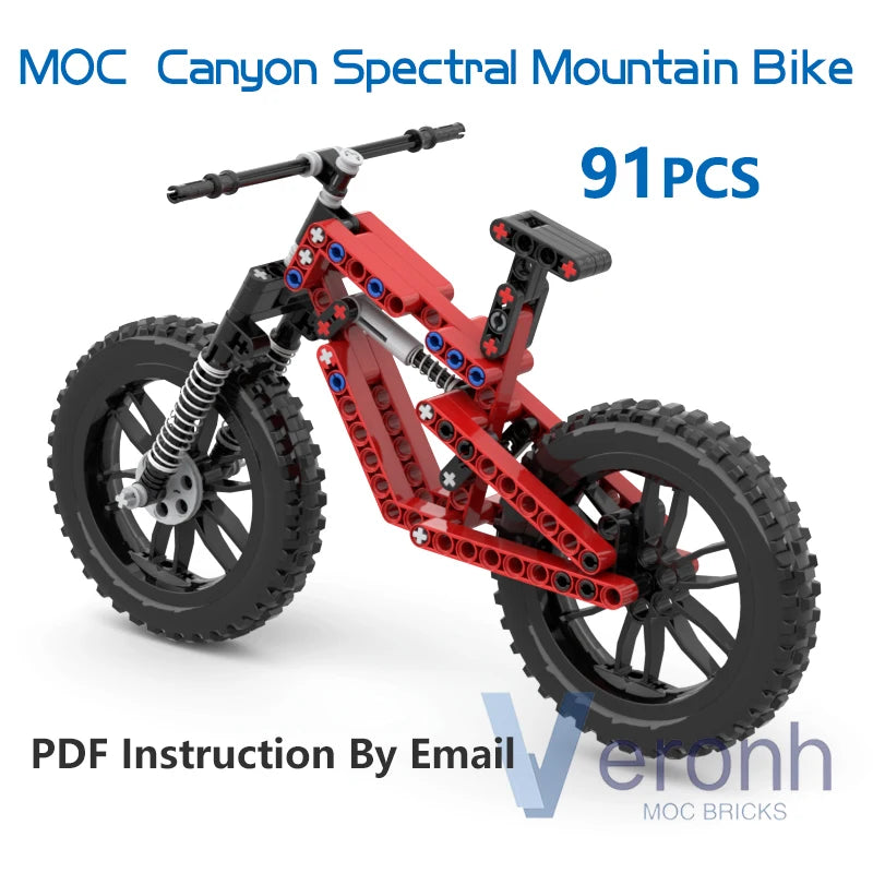 Bricks Creative Canyon Spectral Mountain Bike Model Building Blocks Motorcycle Wheel High-Tech MOC Assembly Bricks Educational Kid Toys