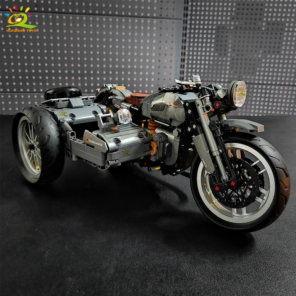 Bricks 808PCS MOC Technial Motorbike Building Model Blocks City Moto Racer Bricks Toy for Kids Boy Children Adult Car Set