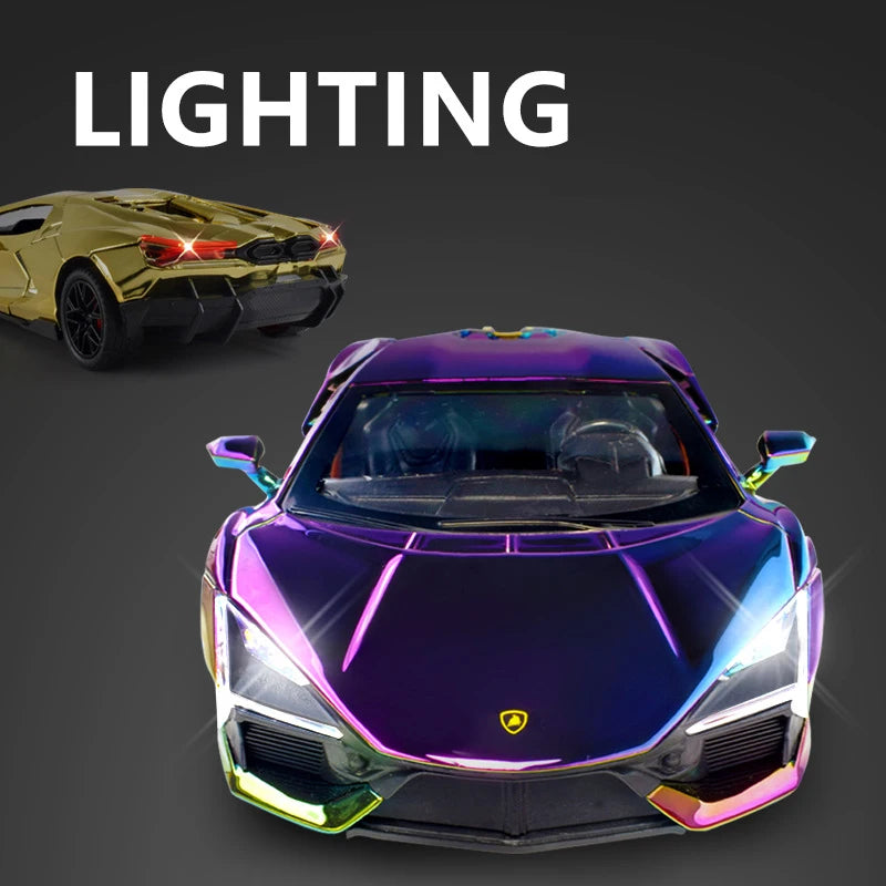1:24 Diecasts Lamborghini Revuelto Electroplate Alloy Model Car Toy Metal Casting Sound and Light Car Toys For Children Vehicle