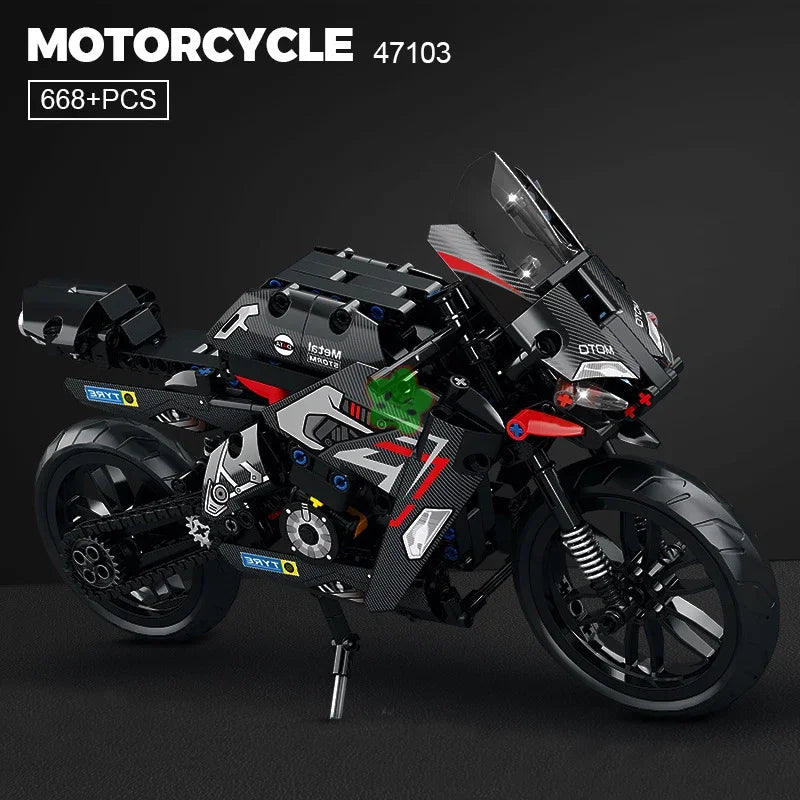 1:8 Bricks Motorbike Model Building Blocks Sets Racing Moto Toys Kids Boys Children Birthday Gifts Adult MOC Technical