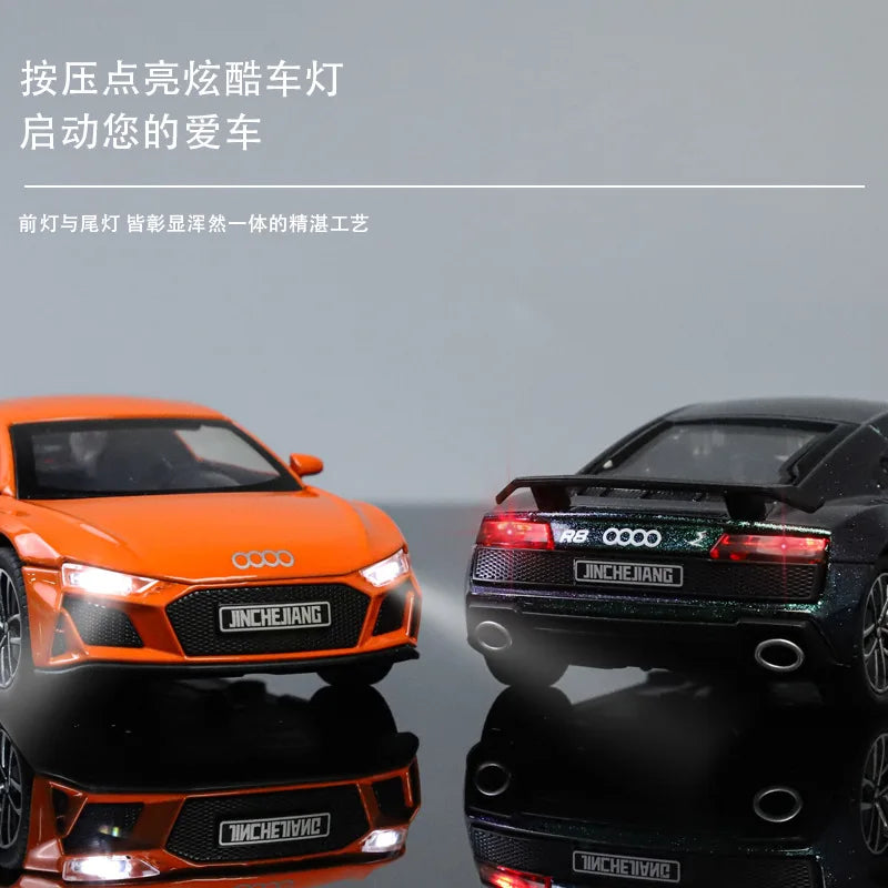 1:32 Diecasts Audi R8 Supercar Alloy Model Car Toy Metal Casting Sound and Light Car Toys For Children Vehicle