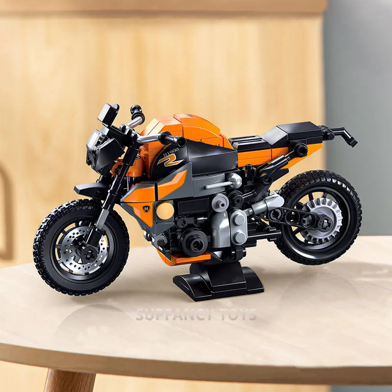 Bricks Sluban Motorcycle Building Blocks - Educational Toy with Stable Base Locomotive Model Cool Shape Ornaments for Children