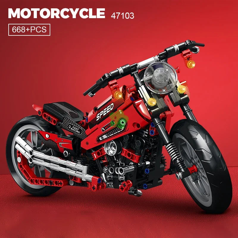 1:8 Bricks Motorbike Model Building Blocks Sets Racing Moto Toys Kids Boys Children Birthday Gifts Adult MOC Technical