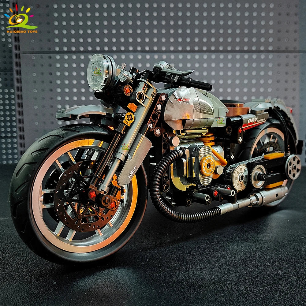 Bricks 808PCS MOC Technial Motorbike Building Model Blocks City Moto Racer Bricks Toy for Kids Boy Children Adult Car Set