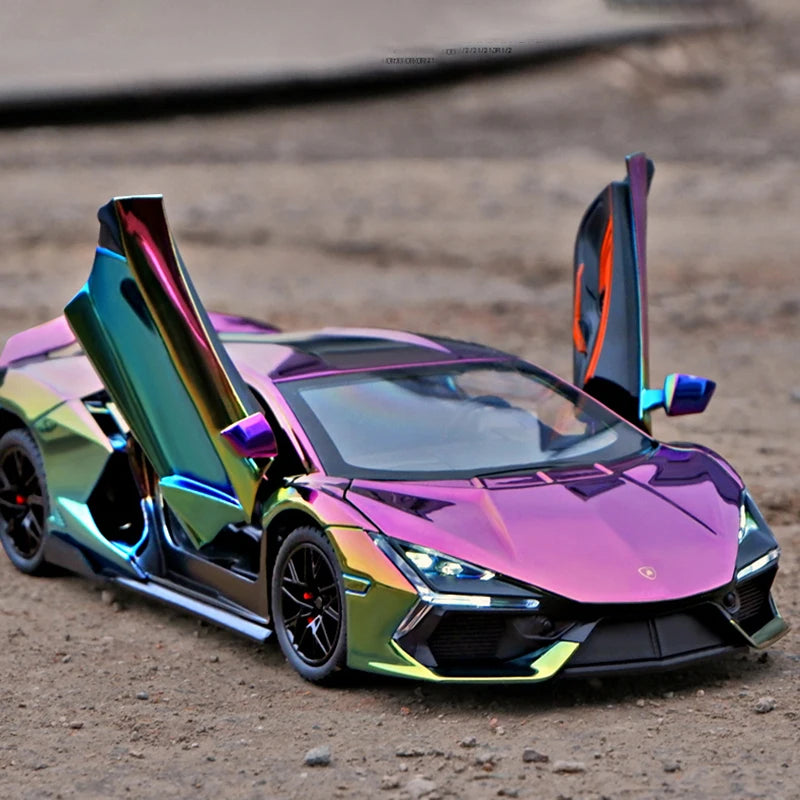 1:24 Diecasts Lamborghini Revuelto Electroplate Alloy Model Car Toy Metal Casting Sound and Light Car Toys For Children Vehicle