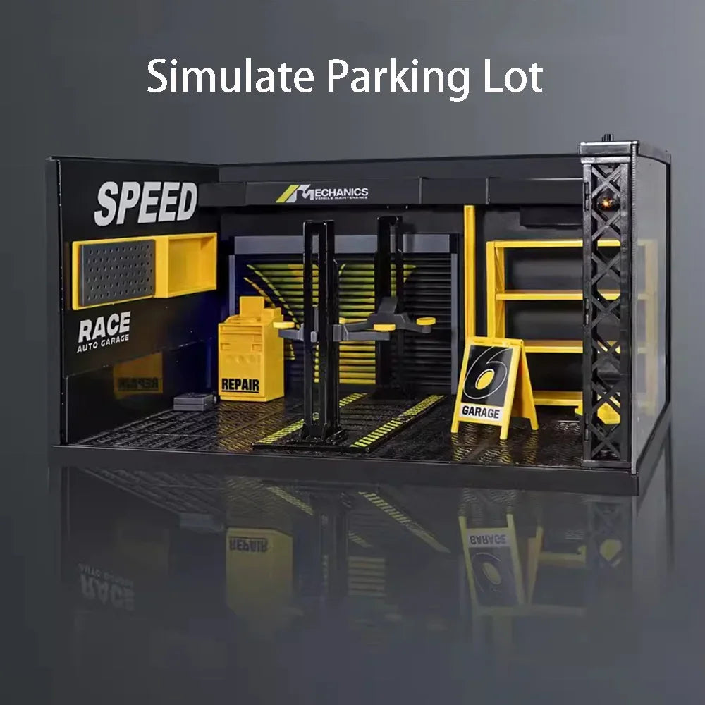 DIY Parking Lot 1:24 Scale Car Model Toy  Acrylic Storage Box Assembly Toys Transparent Dustproof Display Box for Children Gifts